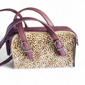 🔥URBAN OUTFITTERS Lavender Polka-Dot Calf Hair‎ Mini Crossbody / Shoulder Bag